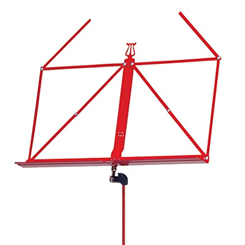 K&M Konig & Meyer 10010.000.59 Colorful Music Stand | Large Deep Desk | Sturdy Base | Adjustable 3pc Telescopic Design | Folding Compact | Pro Grade for Musicians | German Made | Red - color: Red
