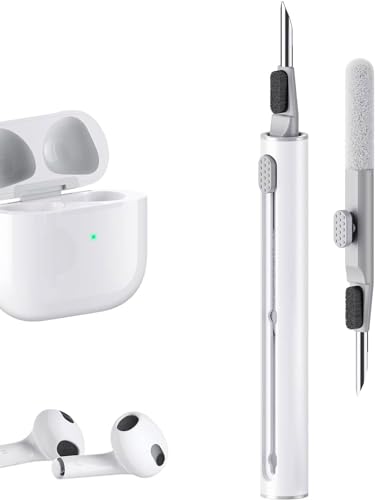 Cleaning Kits for Airpods Pro 1 2 3 Multi-Function Cleaner Pen Soft Brush for Bluetooth Earphones Case Cleaning Tools for iPhone 16 15 Pro Max Lego Camera Lens (White).