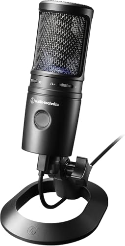 Audio-Technica AT2020USB-X Cardioid Condenser USB Microphone - Bundle with Pop Filter and Closed-Back Studio Headphones