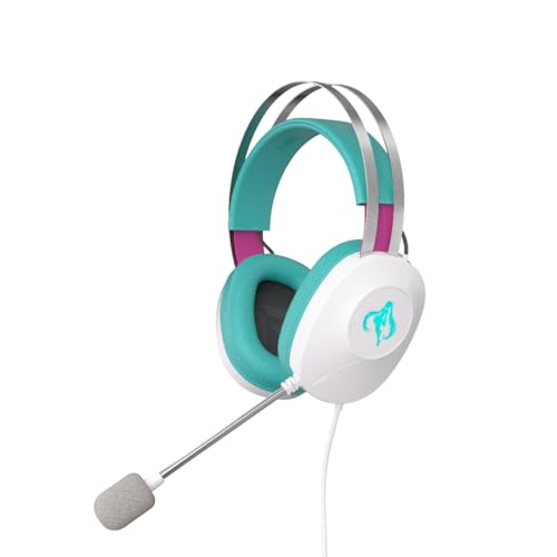 ASUS TUF Gaming H1 Gaming Headset Wired, Discord Certified Mic - Aqua | 40mm Drivers, Virtual 7.1 Surround Sound, TeamSpeak-Certified Mic, Removeable Ear Cushions, for PC, PS5