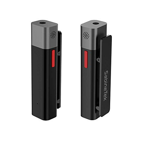 SmartMike+ Wireless Bluetooth Microphone for Content Creators - Rechargeable, Hands-Free Clip-on Lavalier Lape (Black - 2 Pack)