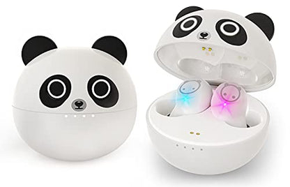 Kids Wireless Earbuds Cute Panda Bluetooth Earbuds with mic Charging Case 36H Playtime 3D Stereo Headphones IPX6 Waterproof Sport in-Ear Headphones for Kids Adult - color: K62-W