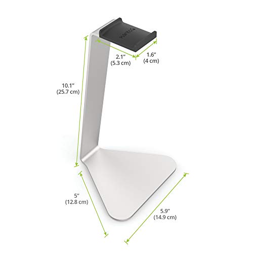 Kanto H1 Universal Headphone Stand - Silver - Solid Steel Construction - Curved Silicone Resting Surface - color: Silver, style: H1 Universal