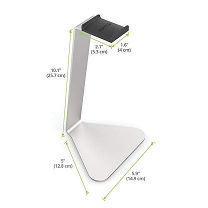 Kanto H1 Universal Headphone Stand - Silver - Solid Steel Construction - Curved Silicone Resting Surface - color: Silver, style: H1 Universal