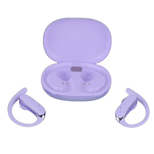 Diydeg Wireless Earbuds, IP54 Waterproofing BT5.49 Sport Headphones with Earhooks, No Sound Leakage, Touch Control Earphones for Gym, Running, Meeting, Workout (Purple) - color: Purple