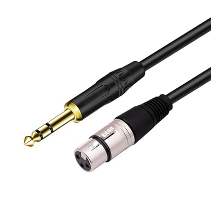 XLR Female to 1/4 Inch (6.35mm) TRS Jack Lead Balanced Signal Interconnect Cable,XLR to Quarter inch Patch Cable for Speaker (6.6, feet)