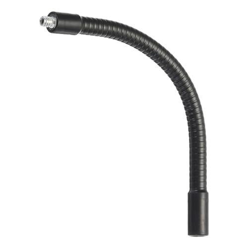 PATIKIL 8" Gooseneck, 1/4"-20 Female to Male Thread Metal Universal Hose Flexible Arm Gooseneck Tube Extension Holder for Action Camera, Phone, Microphone, Black - size: 8 Inch