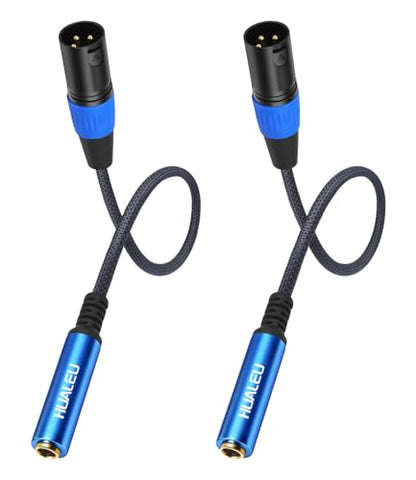1Ft 6.35 1/4 TRS Female to 3Pin XLR Male Balance Adapter-2Pack Blue - color: 1/4 F to XLR M/Blue