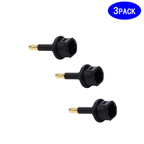 Digital Fiber Optic Toslink to 3.5mm Jack,Female to 3.5 mm Mini Male Optical Audio Connector Adapter（3pack）