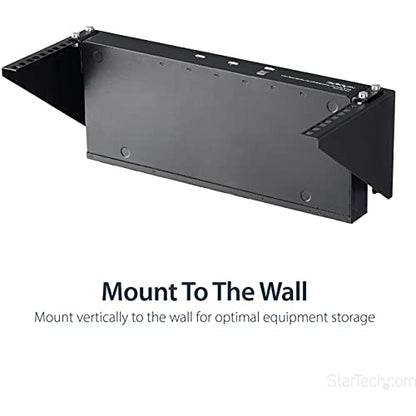 StarTech 4U Vertical Wall-Mount Rack Bracket, 19in, 125lb, TAA (RK419WALLV) | Open-frame L-shaped bracket for network and data equipment, Low-profile, EIA-310, 56.7kg, Any depth - size: 4U