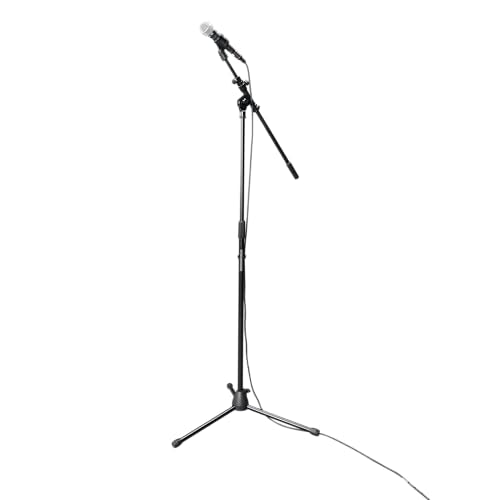 Gator Frameworks Rok-It Series Telescoping Tripod Mic Stand Adjustable with 32" to 62" Height and Extendable Boom Arm, Fully Collapsible for Convenient Travel (RI-MIC-1020) - style: Boom microphone stand with a telescoping boom arm
