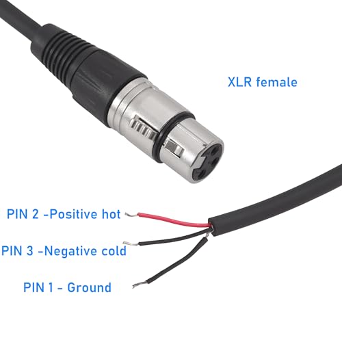 2PCS 1FT XLR 3PIN M/F to 3Wire Pigtail Cable with HeatShrink Tubes | 1 Male plus 1 Female kit，Perfect for Microphone Replacement or Repair - style: XLR M/F
