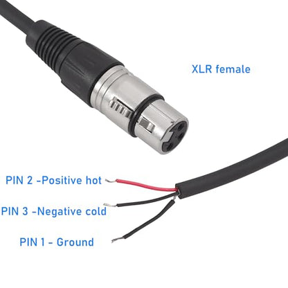 2PCS 1FT XLR 3PIN M/F to 3Wire Pigtail Cable with HeatShrink Tubes | 1 Male plus 1 Female kit，Perfect for Microphone Replacement or Repair - style: XLR M/F