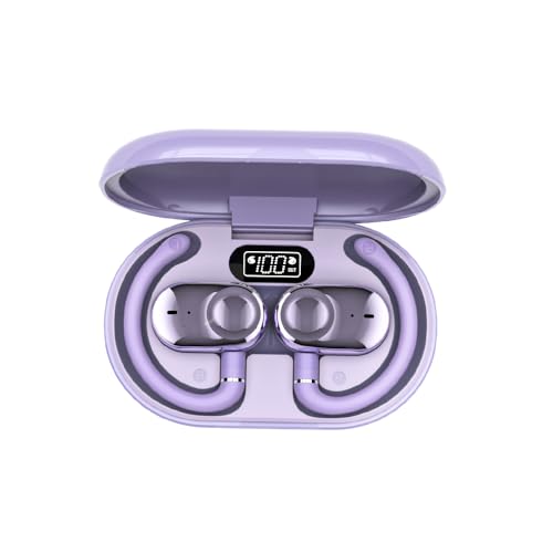 Open Ear Earbuds Bi-Axial Custom Fit Immersive Sound Wireless Headphones | Over The Ear Bluetooth Ear Buds Waterproof Long Battery for Running Outdoor Sports Travel Conference - OpenBass Fit Purple - color: Pulse Lavender