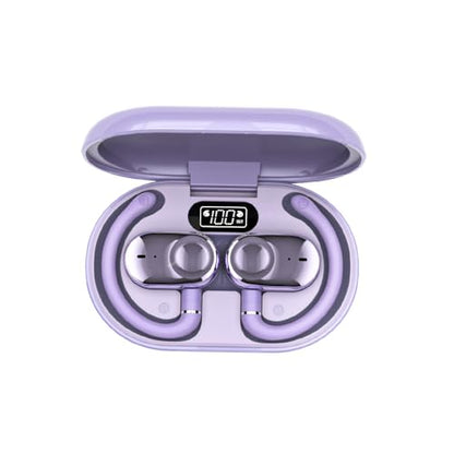 Open Ear Earbuds Bi-Axial Custom Fit Immersive Sound Wireless Headphones | Over The Ear Bluetooth Ear Buds Waterproof Long Battery for Running Outdoor Sports Travel Conference - OpenBass Fit Purple - color: Pulse Lavender