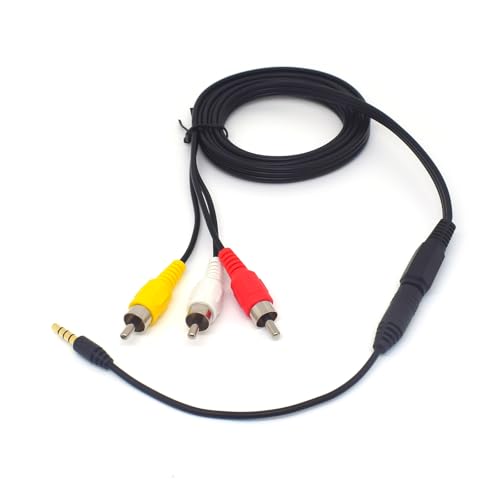 2.5mm 4-Pole to 3 RCA AUX AV Cable 5FT w/ 3.5mm Adapter for Phone TV | 2.5mm Male to 3 RCA Male Audio Video Cord, Includes 3.5mm Male to 2.5mm Female Conversion for Smartphone MP3 Tablet Speaker - style: With Conversion Line