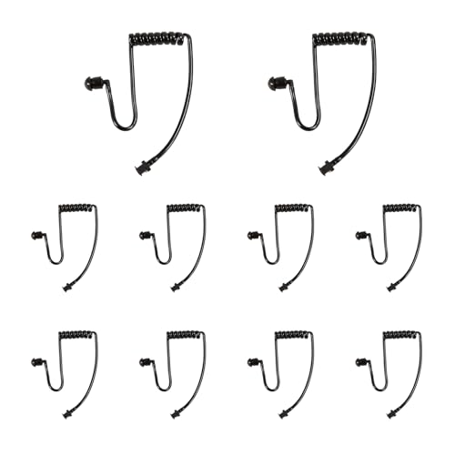 10 Pack Blck Ear Pieces,Acoustic Coil Tube Earpiece for Two-Way Radios, Compatible with Baofeng, Motorola, Kenwood, Retevis, Midland, Walkie Talkie Headset - color: Blck Ear Pieces10 pack