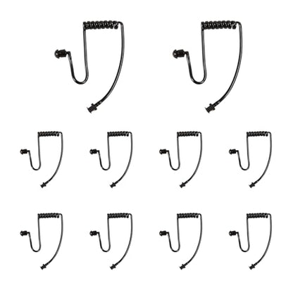 10 Pack Blck Ear Pieces,Acoustic Coil Tube Earpiece for Two-Way Radios, Compatible with Baofeng, Motorola, Kenwood, Retevis, Midland, Walkie Talkie Headset - color: Blck Ear Pieces10 pack