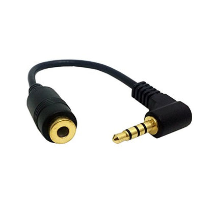 chenyang Headphone/Audio Extension Cable,4 Pole 3.5mm Male to 3.5mm Female Audio Stereo Headphone 90 Degree Angled Extension Cable 10cm - color: 4 Pole Audio/Microphone