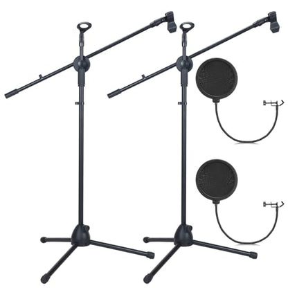 Sherr 4 Pcs Tripod Microphone Stand with Mic Clip and Windscreen