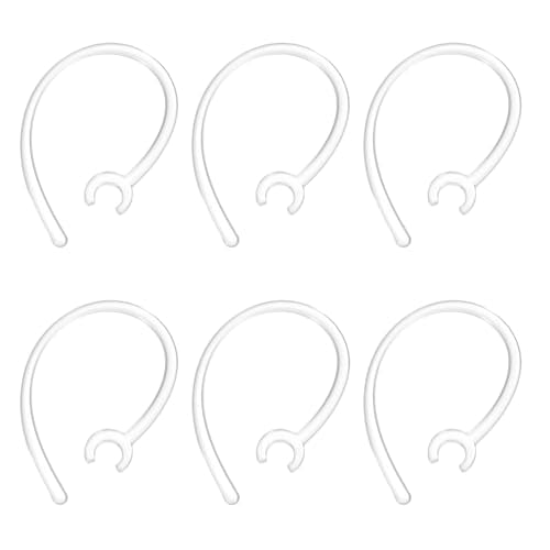 12 Pcs Replacement Ear Hooks (6mm/0.24 Inch, Clear) - Soft Silicone Universal Small Ear Loop Clips Anti-Slip Earbuds Replacement for Single-Ear Bluetooth Headset - color: Clear, size: 6mm/0.24"