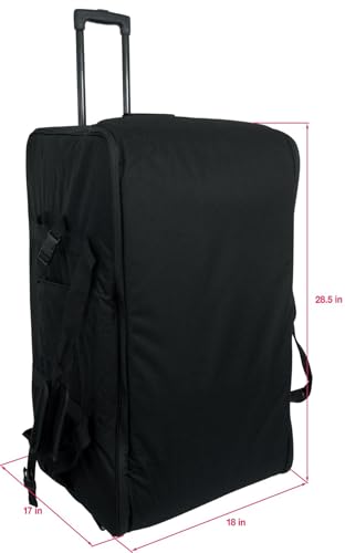 Rockville SB15 V2 Rolling Travel Bag for 15" DJ PA Speakers and Stands | Wheels and Retractable Handle, Stand Pocket, Semi-Rigid Foam Protection, Dual Lockable YKK Zippers, Water-Resistant - size: 15"