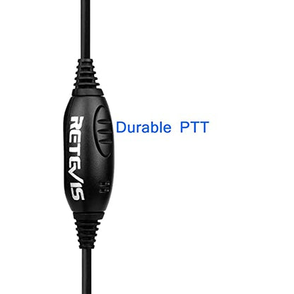 Retevis Overhead Walkie Talkie Headset, Boom Mic, for RT22/RT68/RT21/H777 | Adjustable Headband, 2 Pin, Compatible with Pxton, Baofeng, Kenwood Walkie Talkie, Walkie Talkie Earpiece with Mic (1 Pack)