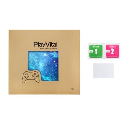 PlayVital Full Set Skin Sticker for ps5 Slim Console Disc Edition (The New Smaller Design), Vinyl Skin Decal Cover for ps5 Controller & Headset & Charging Station & Media Remote - Blue Nebula - color: Blue Nebula