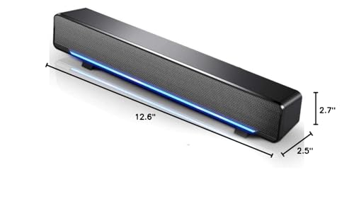 Soundbar, Multi-Function Stereo Surrounding Deep Bass Sound USB Wired Indoor Music Player Box 3.5mm Input for PC Cellphones(Black)