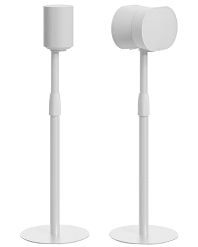 26.9"-42" Speaker Stands Pair Compatible with Sonos Era 100 and 300, 2 Pack | Height-Adjustable from 26.9"-42", Cable Management, 11lbs Capacity, White, 2 Pack - size: 2 Pack