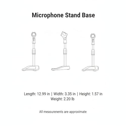 Desktop Microphone Stand Base, Heavy Weighted Metal A-Shape Anchor for Streaming and Recording, Stable 13-Inch Footprint