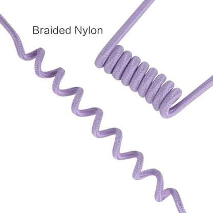 Replacement Braided Nylon Surveillance Acoustic Coil Tube for Radio Earpiece Moisture Resistant Fiber Mesh Colorful Accessories (Purple-1) - color: Purple-1