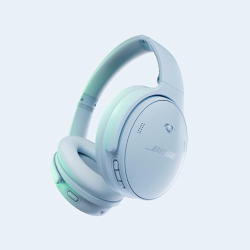 Bose QuietComfort Headphones - Wireless Bluetooth Headphones, Active Over Ear Noise Cancelling and Mic, USB-C Charging, Deep Bass, Up to 24 Hours of Playtime, Ice Blue - Limited Edition Color - color: Ice Blue