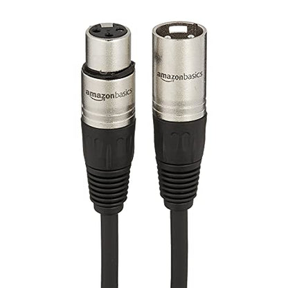Amazon Basics XLR Male to Female Microphone Cable for Recording Studio, Speaker or PA System, All Copper Conductors, 3-Pin, Shielding, 6MM PVC Jacket, 25 Foot, Black - size: 25 Feet, style: 1-Pack
