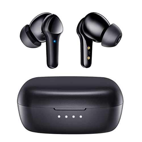 Wireless Earbuds,Bluetooth 5.3 Ear buds Immersive Sound Hi-Fi Stereo IPX8 Waterproof Headsets Premium Deep Bass Headphones with 4 Mics Call Noise Cancelling Earphones for iOS,Android,Workout - Black - color: All Black
