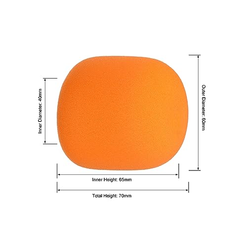 uxcell 2PCS Thicken Ball-Type Sponge Foam Mic Cover Handheld Microphone Windscreen Shield Protection Orange for KTV Broadcasting