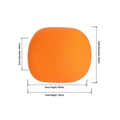 uxcell 2PCS Thicken Ball-Type Sponge Foam Mic Cover Handheld Microphone Windscreen Shield Protection Orange for KTV Broadcasting