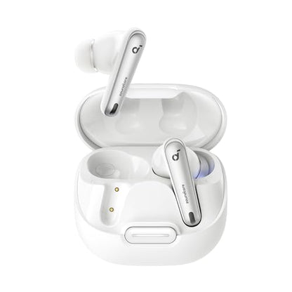 Soundcore by Anker Liberty 4 NC Wireless Earbuds | 98.5% Noise Reduction, Adaptive Noise Cancelling to Environment, Hi-Res Sound, 50H Battery, Wireless Charging, Bluetooth 5.3 - color: Clear White