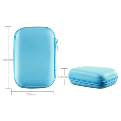 2 Pcs EVA Headphone Storage Case with Smooth Zipper and Mesh Pockets