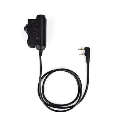 EARMOR M51 PTT Adapter for Baofeng Kenwood 2-Pin Push to Talk Radio Adapter | Fit for Earmor M32 Plus, M32X Plus Tactical Headsets, Wouxun, Retevis, Quansheng, TYT two-way radios Walkie Talkie, Black