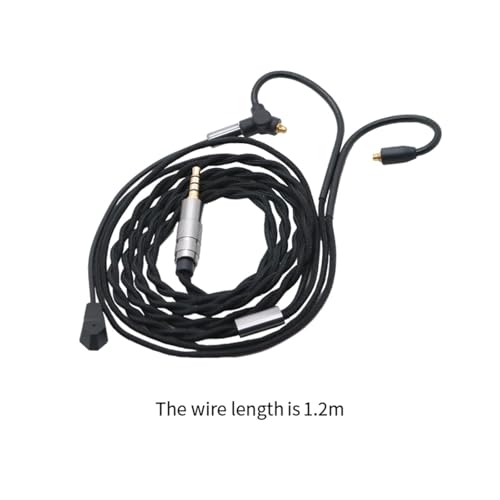 Earphone Cable MMCX Replacement Earphone Wire 3.5mm Audio Jack Detachable Earbuds Exchange Nylon Braided Cord with Mic and Comfortable