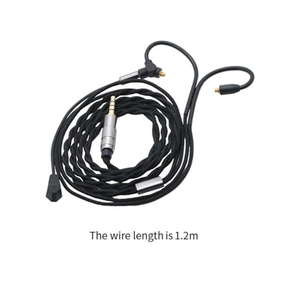 Earphone Cable MMCX Replacement Earphone Wire 3.5mm Audio Jack Detachable Earbuds Exchange Nylon Braided Cord with Mic and Comfortable