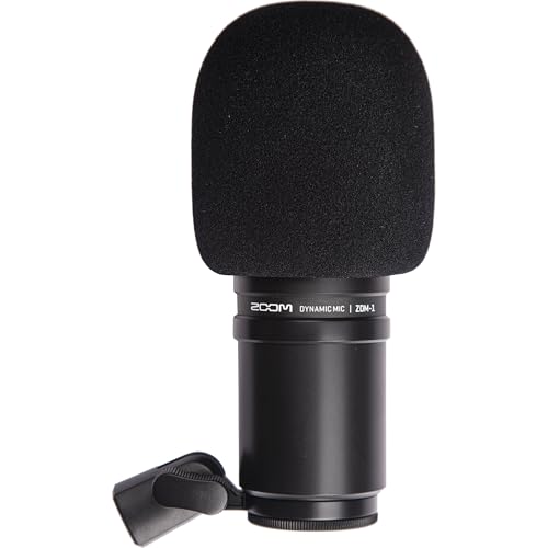 Zoom ZDM-1 Dynamic Podcast Microphone Bundle with On-Stage MS7701B Euro Boom Tripod Stand and 20-Foot XLR Cable — No Phantom Power, XLR Studio Mic for Podcasting, Streaming, Voice Over