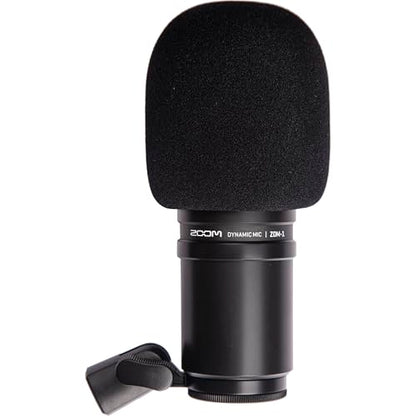 Zoom ZDM-1 Dynamic Podcast Microphone Bundle with On-Stage MS7701B Euro Boom Tripod Stand and 20-Foot XLR Cable — No Phantom Power, XLR Studio Mic for Podcasting, Streaming, Voice Over