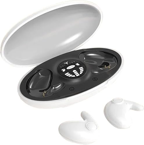 Ultra-Thin Wireless Earbuds - 3.2g Lightweight, Bluetooth, IPX5 Waterproof, Secure Fit for Sleep & Sports, with Charging Case, Touch Control, Binaural Stereo (White) - color: White