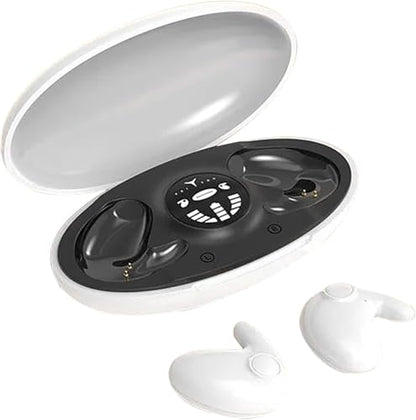 Ultra-Thin Wireless Earbuds - 3.2g Lightweight, Bluetooth, IPX5 Waterproof, Secure Fit for Sleep & Sports, with Charging Case, Touch Control, Binaural Stereo (White) - color: White