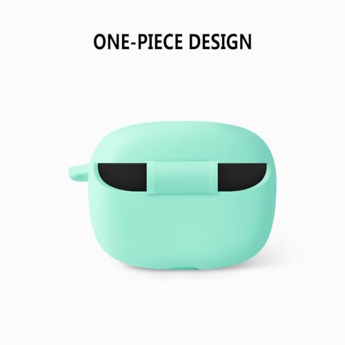 Geiomoo Silicone Case for JBL Tune Buds 2, Soft Flexible Scratch Resistant Protective Cover with Carabiner (Luminous Green) - color: Luminous Green
