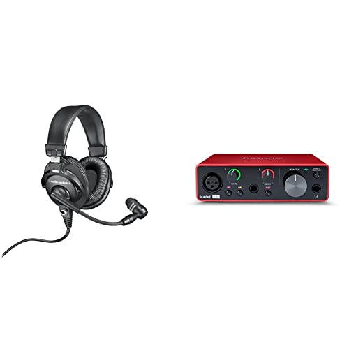 Audio-Technica BPHS1 Broadcast Stereo Headset with Dynamic Cardioid Boom Mic & Focusrite Scarlett Solo (3rd Gen) USB Audio Interface with Pro Tools | First