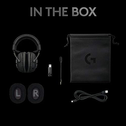 Logitech G PRO X Wireless Lightspeed Gaming Headset with Blue VO!CE Mic Filter Tech, 50 mm PRO-G Drivers, and DTS Headphone:X 2.0 Surround Sound (Renewed)
