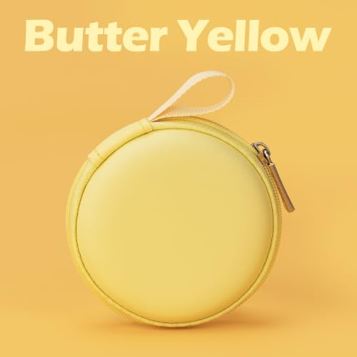 Ginsco Mini-Portable Hard Shell Earbuds Case for Apple EarPods Headphones USB-C Wired Ear Buds/Skullcandy Jib Wired Earbuds, Travel Case for Earphones Earplugs (1, Butter Yellow) - color: Butter Yellow